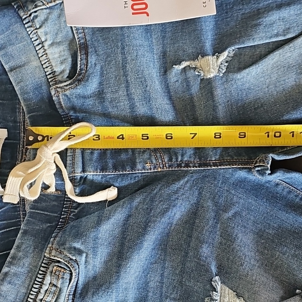 Celebrity Pink Blue Distressed Jogger Jeans with Elastic Waistband - Picture 6 of 7